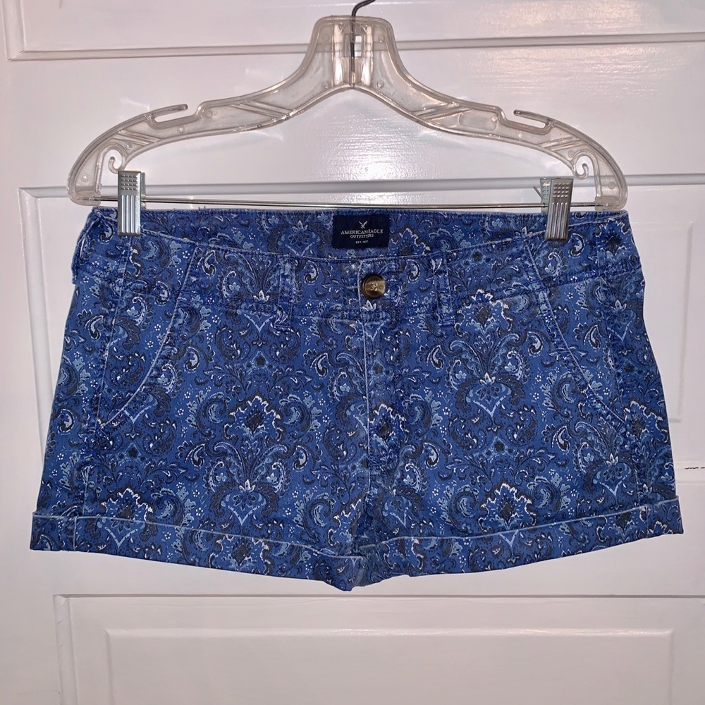 Women’s Blue Shortie American Eagle Shorts Size 8